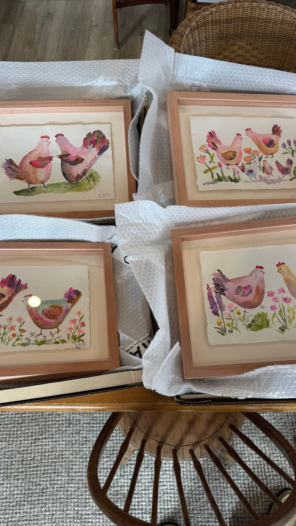 original watercolour chook commission