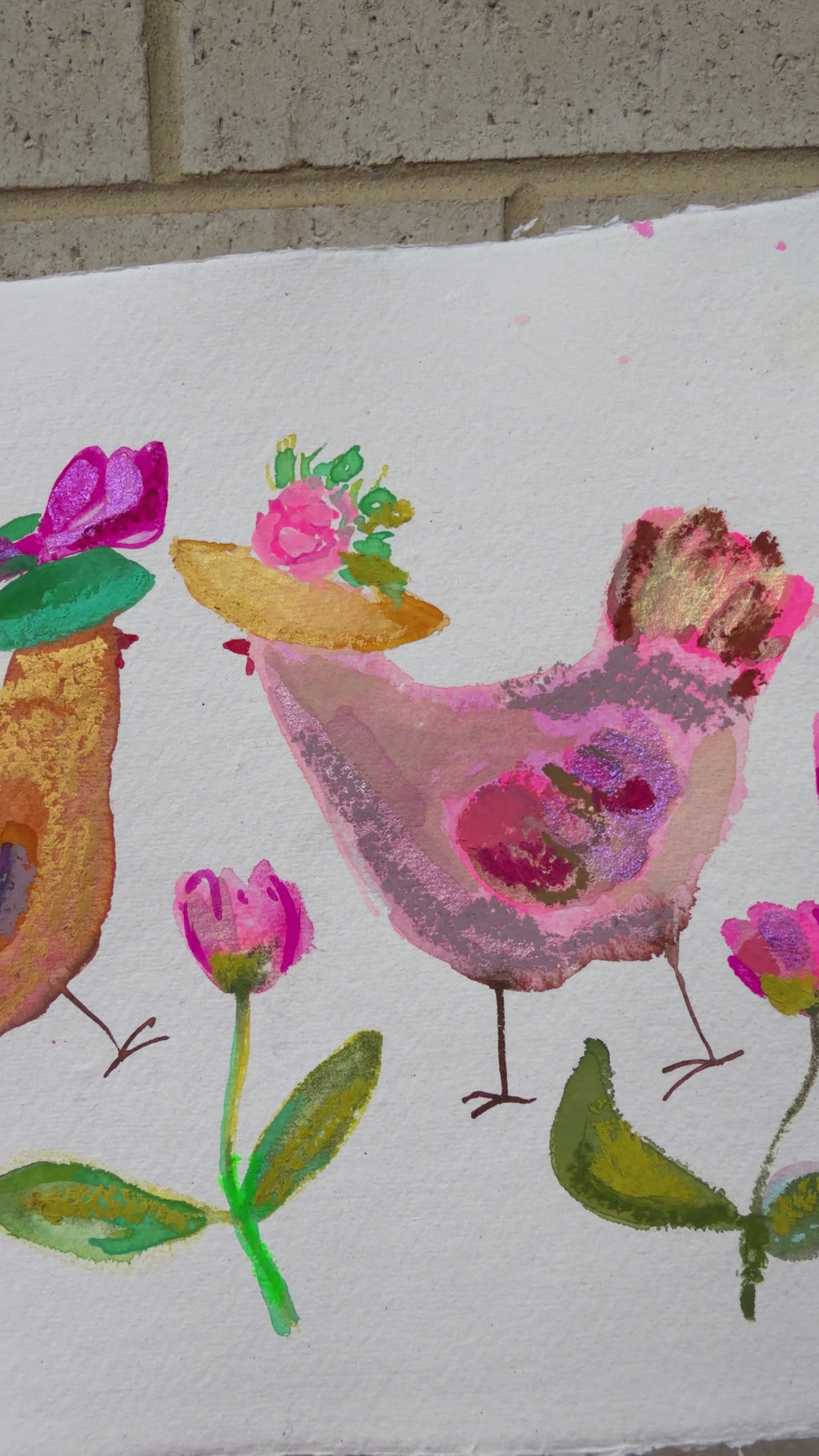 original watercolour chook commission