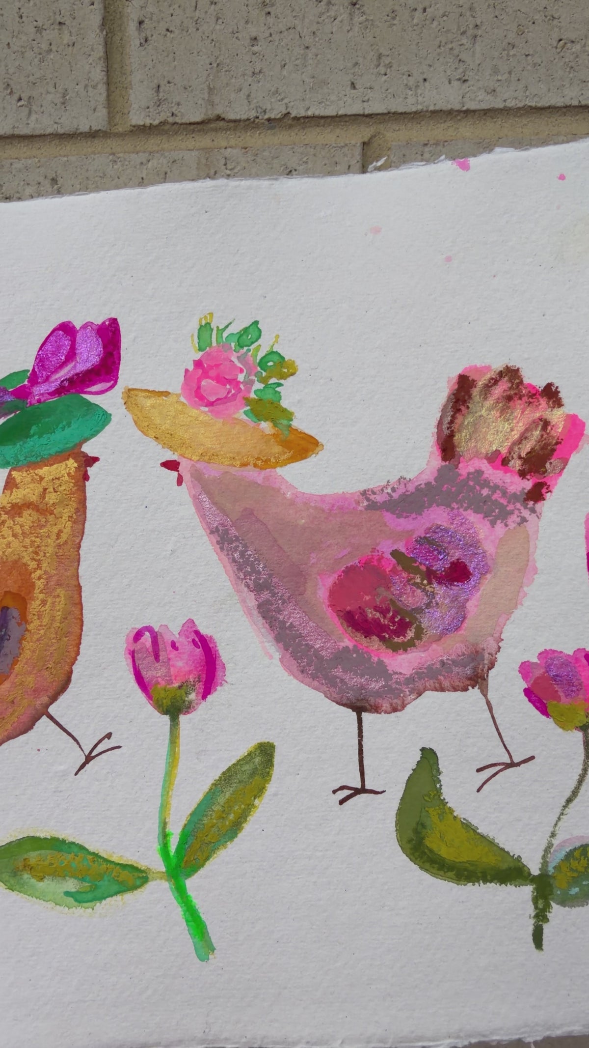 original watercolour chook commission