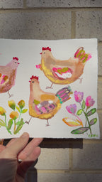 original watercolour chook commission