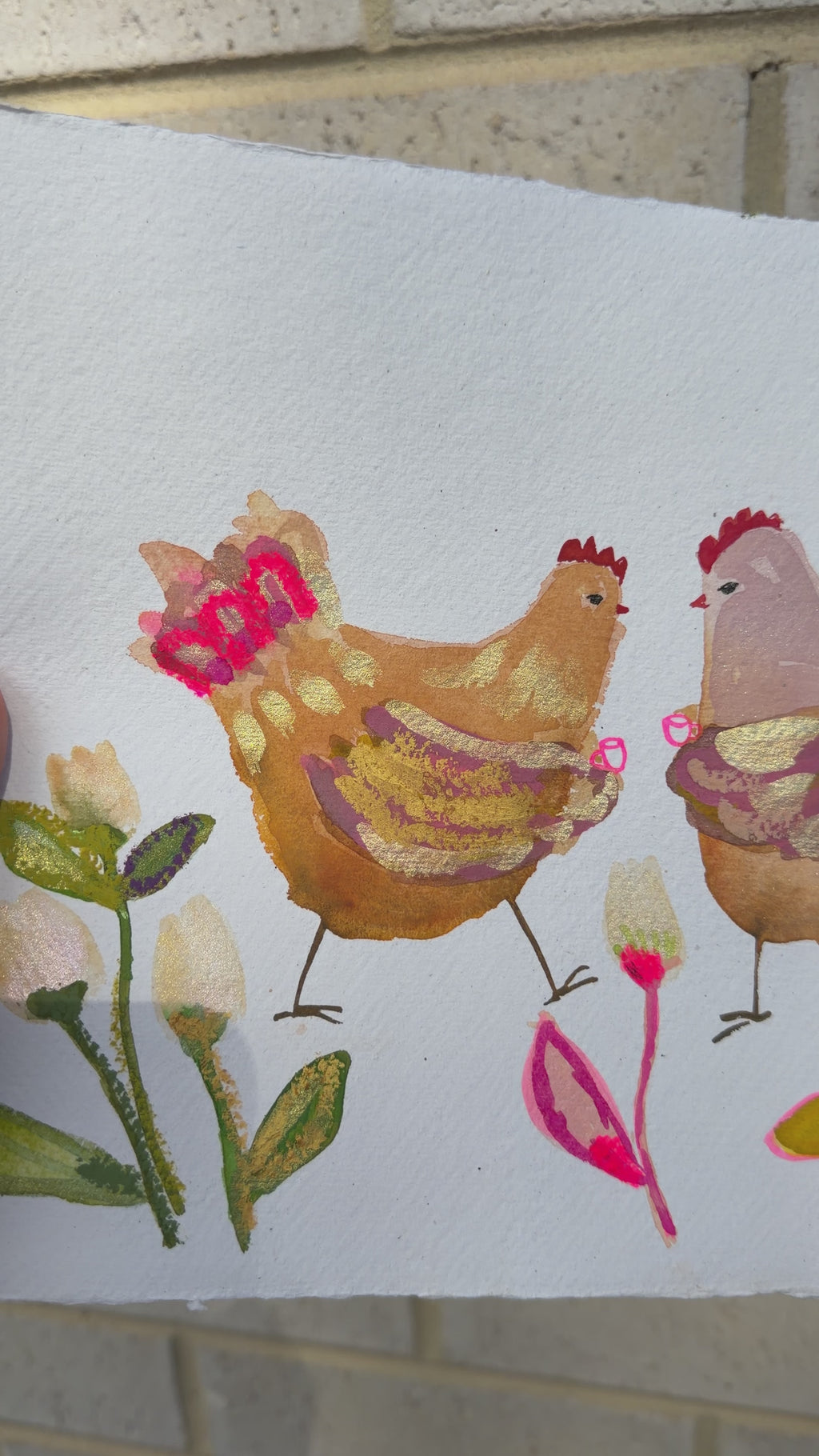 original watercolour chook commission