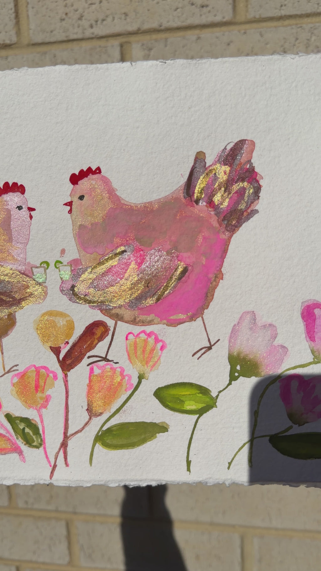 original watercolour chook commission
